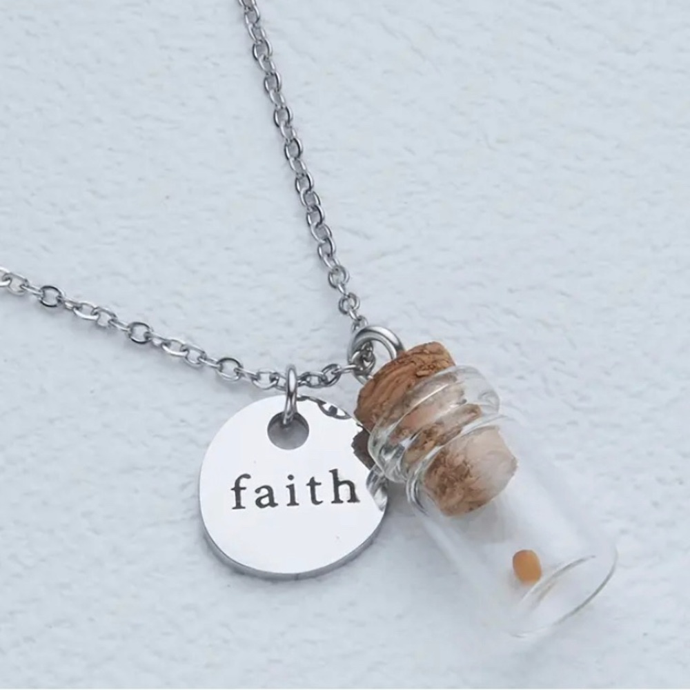 ➡️ 4/$15 Faith of a Mustard Seed Unisex Adj. Length Christian Necklace. ➡️4/$15
